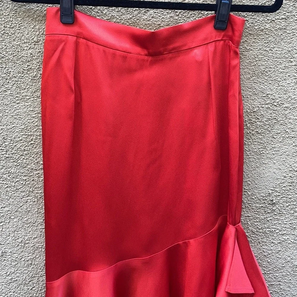 Semi Couture Red Asymmetrical Midi Skirt